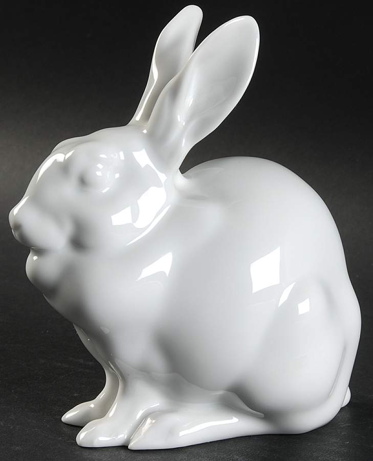 Rabbits & Bunnies (Single) Bunny Sitting-White/Undecorated - No Box by Herend-1