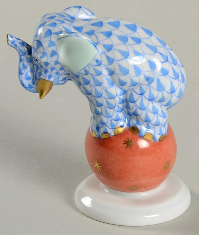 Elephants Dancing Elephant-Blue - No Box by Herend-1