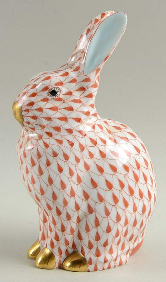 Rabbits & Bunnies (Single) Rabbit-Rust - No Box by Herend-1