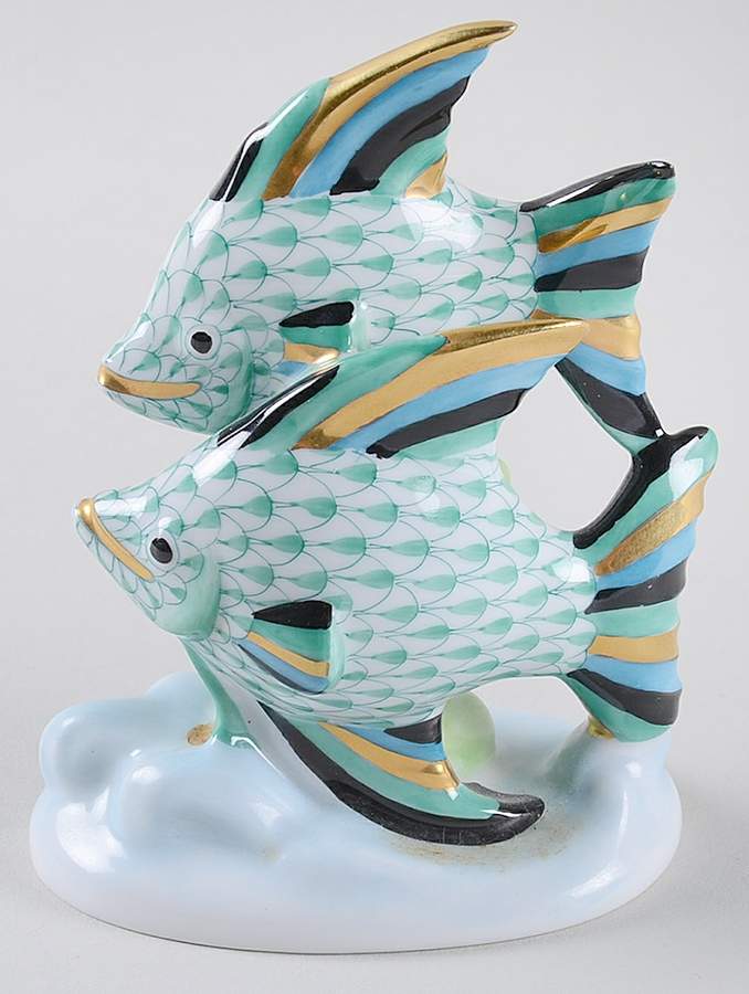 Fish Pair Of Fish-Green - No Box by Herend-1