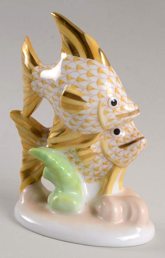 Fish Pair Of Fish-Butterscotch - No Box by Herend-1