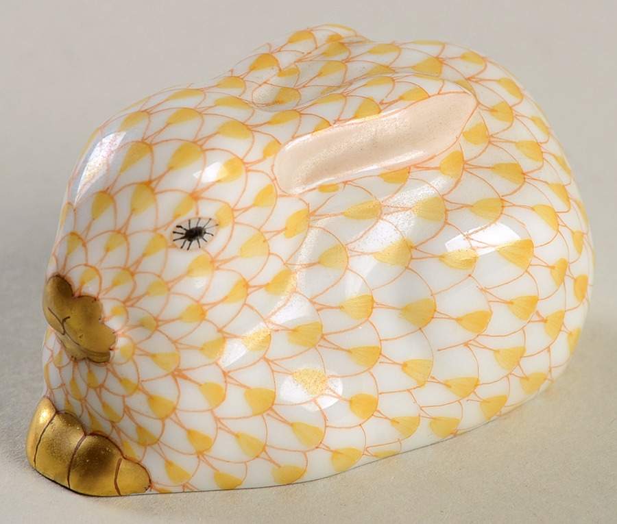 Rabbits & Bunnies (Single) Sitting Bunny-Butterscotch - No Box by Herend-1