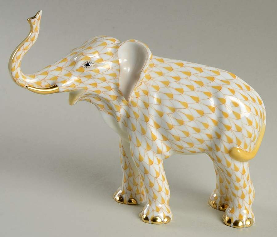 Elephants Elephant Luck-Butterscotch - No Box by Herend-1