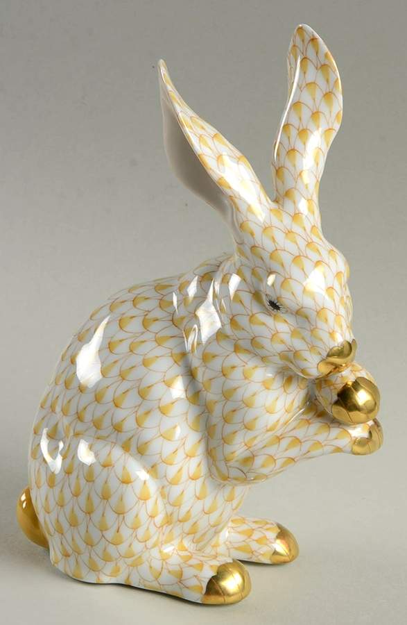Rabbits & Bunnies (Single) Bunny Paws Up-Butterscotch - No Box by Herend-1