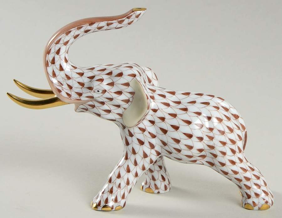 Elephants Elephant With Tusks-Chocolate - No Box by Herend-1