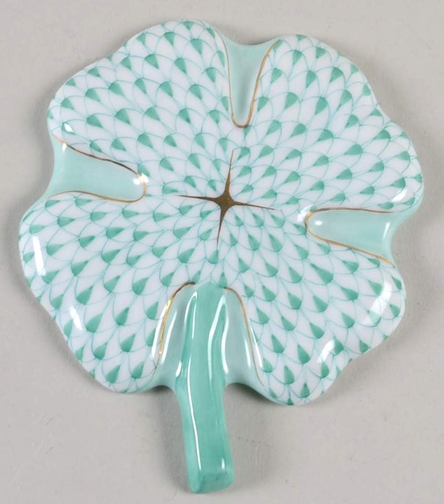 Floral-Plant Four Leaf Clover-Green - No Box by Herend-1