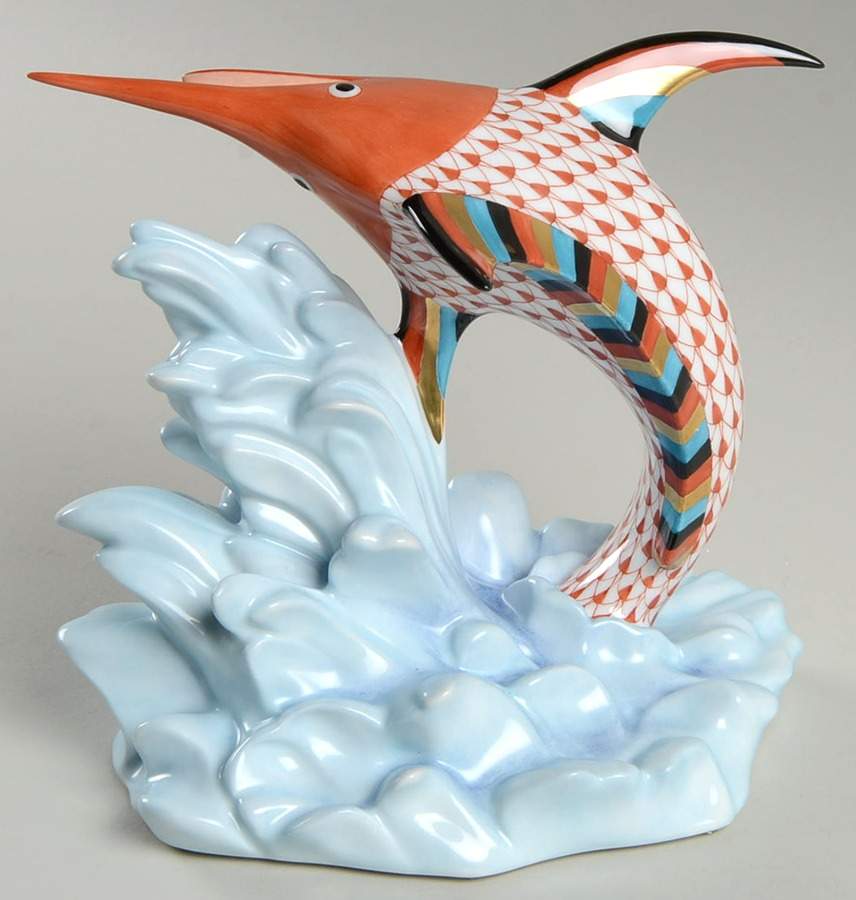 Fish Swordfish-Rust - No Box by Herend-1
