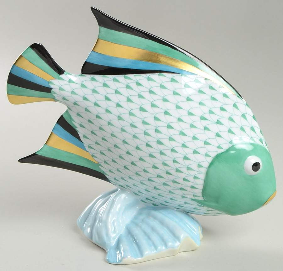 Fish Fish-Large/Green - No Box by Herend-1
