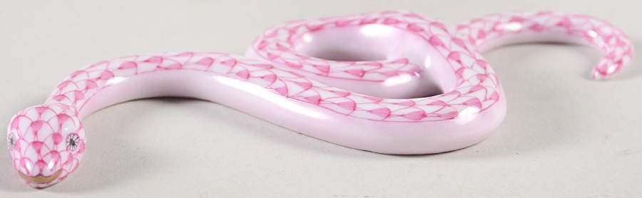 Reptiles-Snakes Garden Snake-Raspberry - No Box by Herend-1