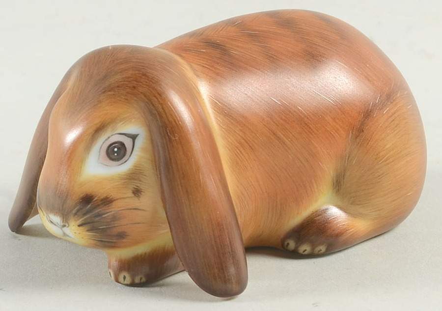 Rabbits & Bunnies (Single) Lop Eared Bunny-Natural/Brown - No Box by Herend-1