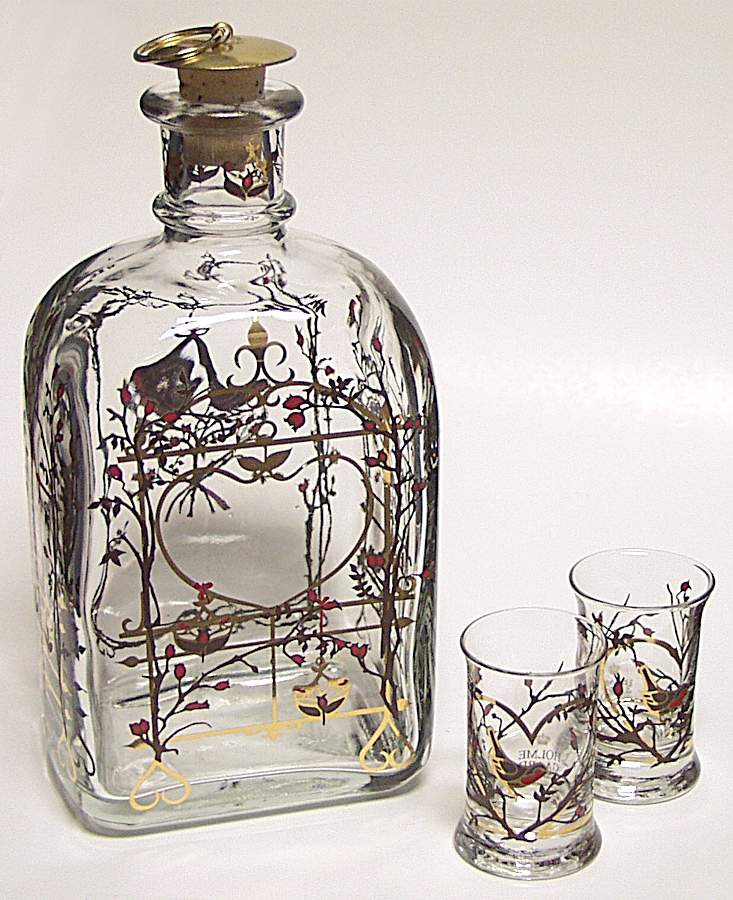 Christmas Giftware 2004 Bottle & Dram 3 Pc Set - Boxed by Holmegaard-1