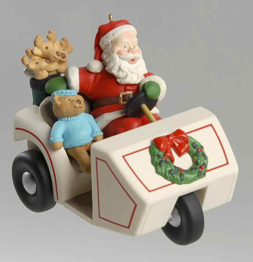 Here Comes Santa 1999 Santa's Golf Cart - No Box by Hallmark Gold Crown-1