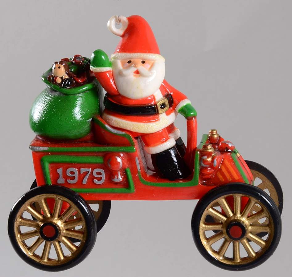 Here Comes Santa 1979 Santa's Motorcar - With Box by Hallmark Gold Crown-1