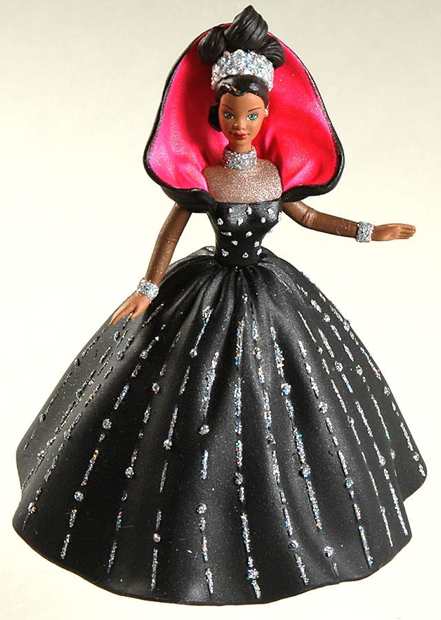Holiday Barbie (1993-1998) Holiday Barbie-African American - No Box by Hallmark Gold Crown-1
