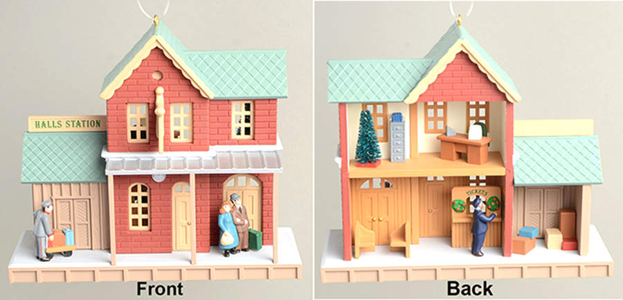 Nostalgic Houses & Shops 1998-Halls Station-25th Anniversary - With Box by Hallmark Gold Crown-1