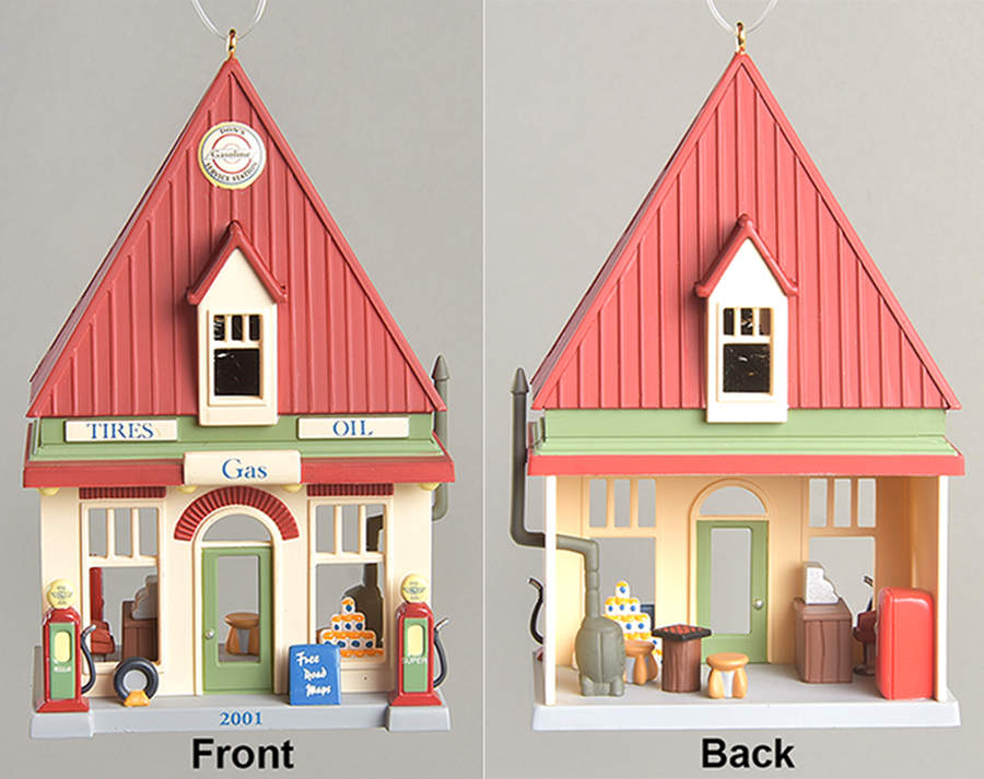 Nostalgic Houses & Shops 2001-Service Station - Boxed by Hallmark Gold Crown-1