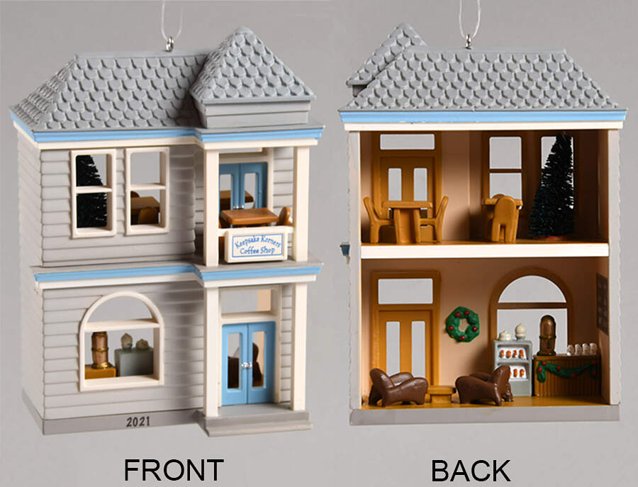 Nostalgic Houses & Shops 2021-Keepsake Korners Coffee Shop #38 - Boxed by Hallmark Gold Crown-1