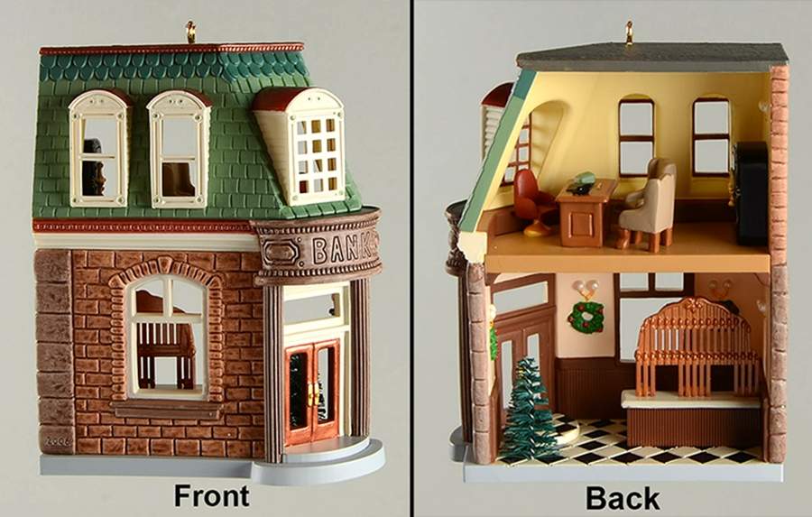 Nostalgic Houses & Shops 2006-Corner Bank - No Box by Hallmark Gold Crown-1