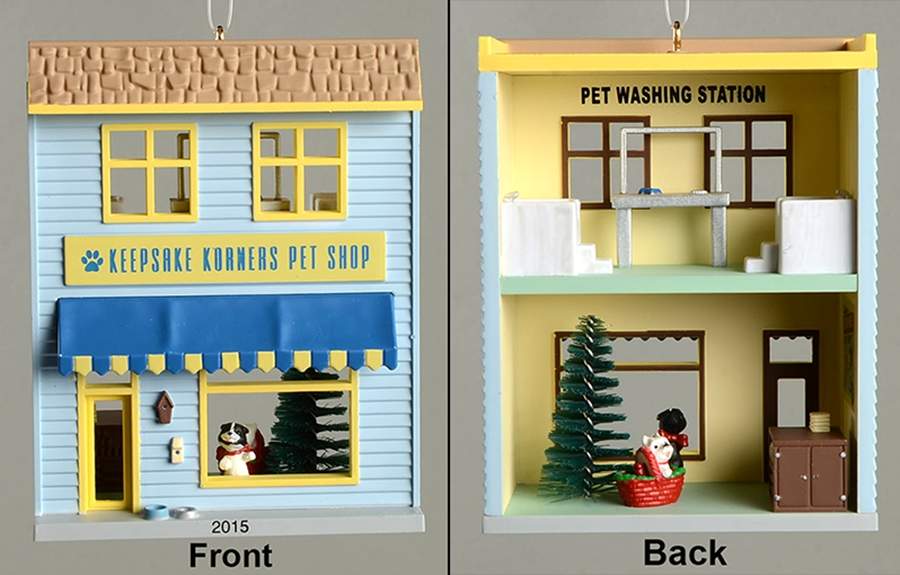 Nostalgic Houses & Shops 2015-Keepsake Korners Pet Shop - Boxed by Hallmark Gold Crown-1