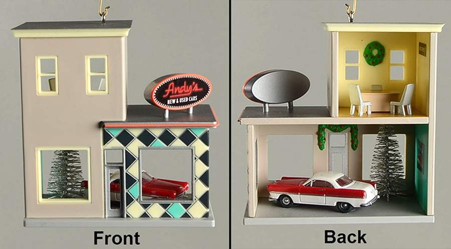 Nostalgic Houses & Shops 2014-Andy's Cars - Boxed by Hallmark Gold Crown-1
