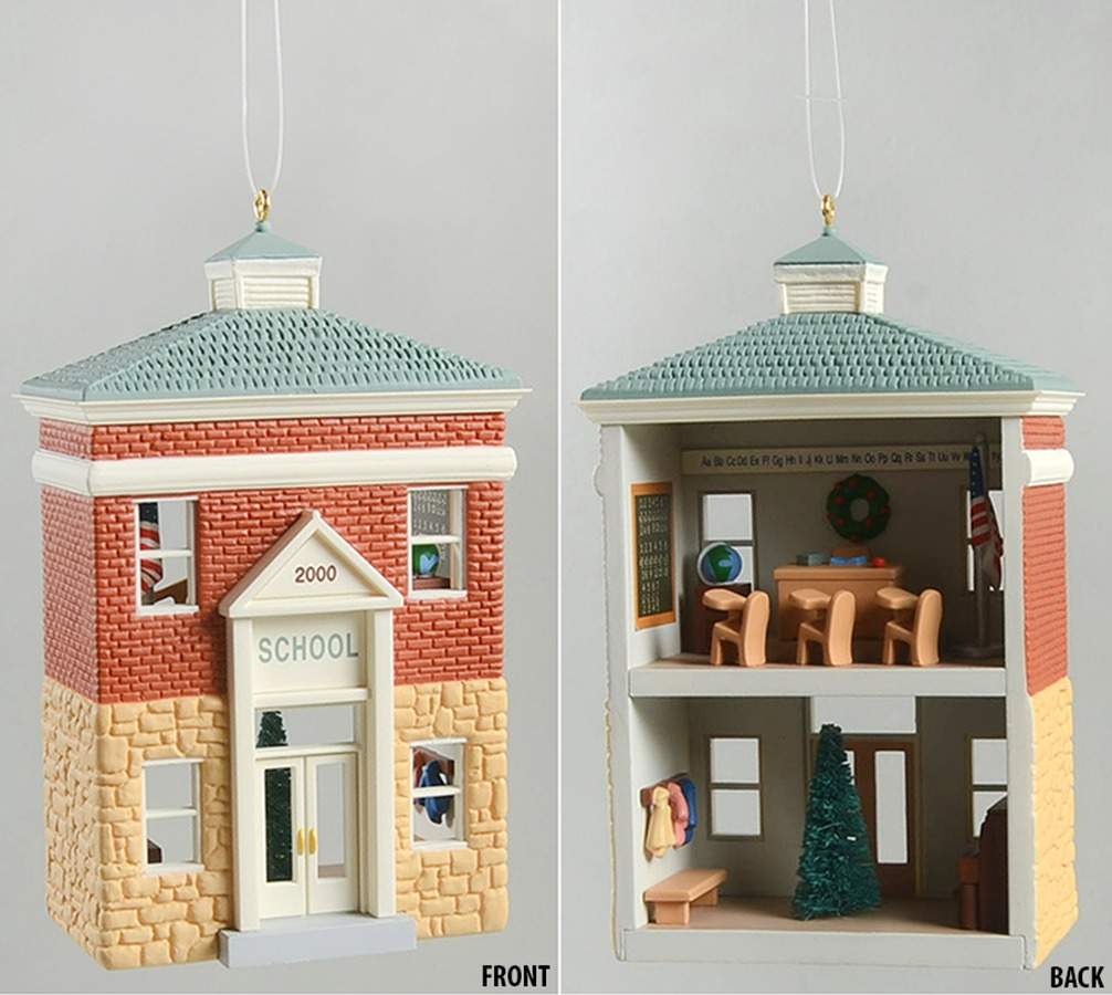 Nostalgic Houses & Shops 2000-Schoolhouse - Boxed by Hallmark Gold Crown-1