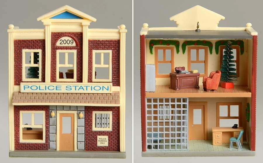 Nostalgic Houses & Shops 2009-Korners Police Station - No Box by Hallmark Gold Crown-1