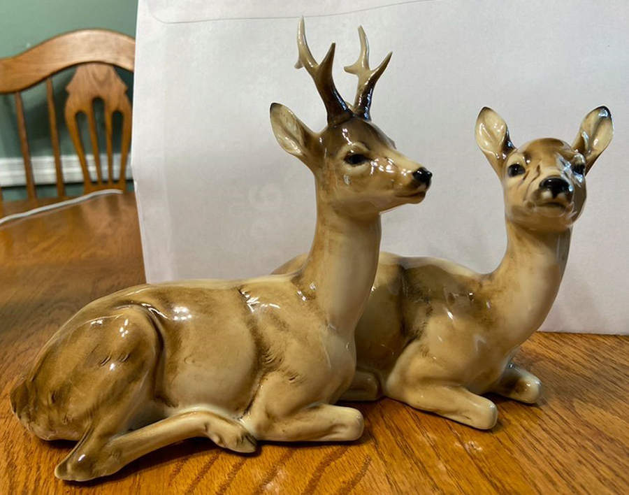 Animals (Wood-Forest) Deer Pair - No Box by Hutschenreuther-1