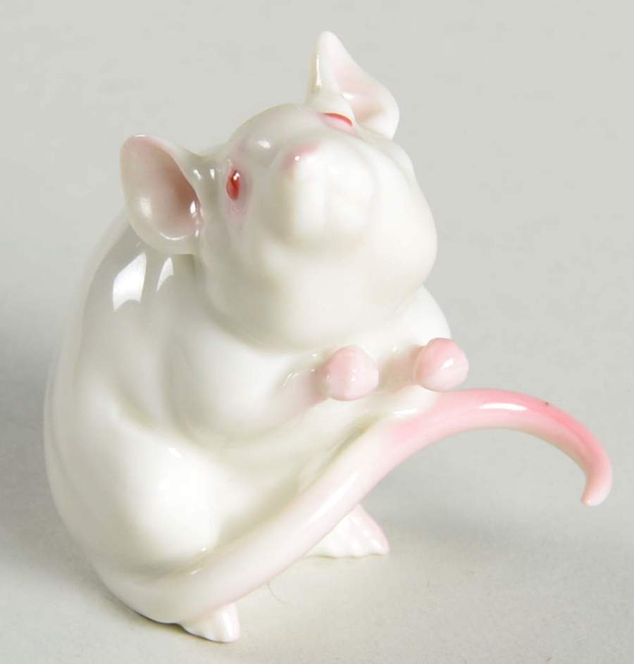 Animals (Wood-Forest) Mouse-White & Pink - Boxed by Hutschenreuther-1