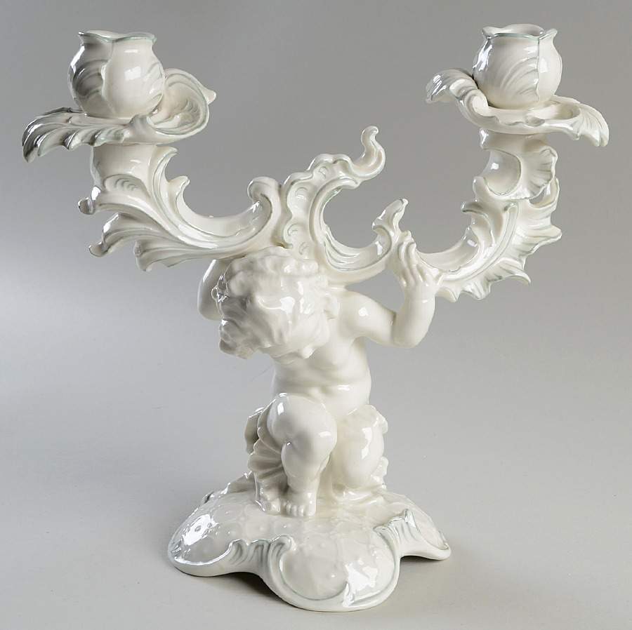 Giftware Cherub 2 Light Candleholder-Green Accent - Boxed by Hutschenreuther-1