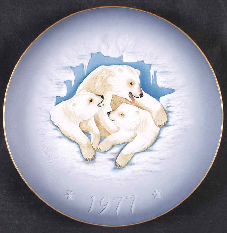 Gunther Granget Polar Bears-Long Winter's Night - No Box by Hutschenreuther-1
