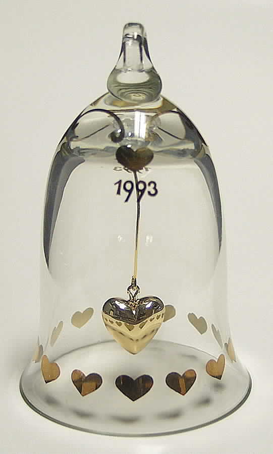 Christmas Bell 1993 Heart - No Box by Holmegaard-1