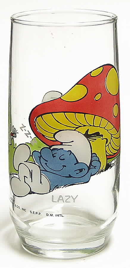 Smurf Glasses Lazy Smurf - No Box by Hardee's-1