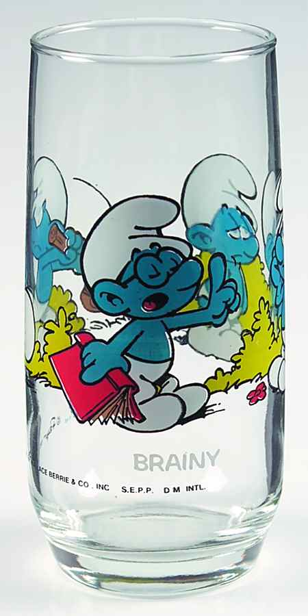 Smurf Glasses Brainy Smurf - No Box by Hardee's-1