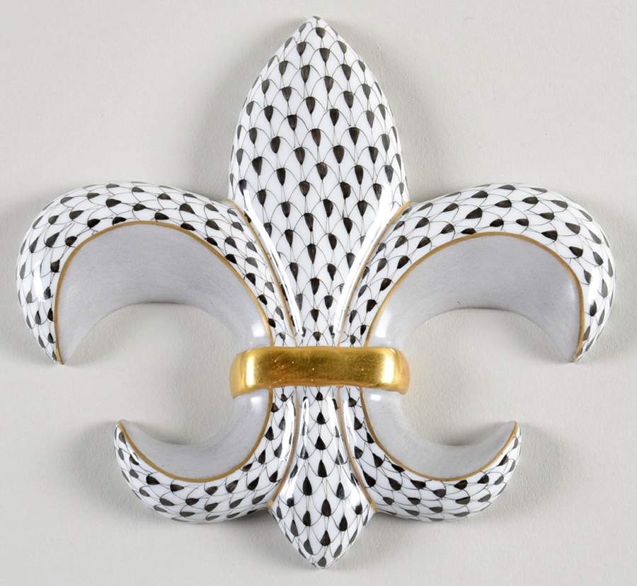 Manmade Objects Fleur De Lis-Black - No Box by Herend-1