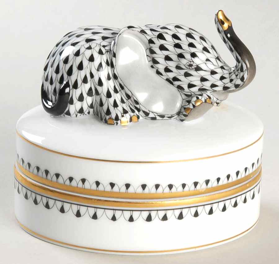 Boxes Elephant Box-Black  - No Box by Herend-1