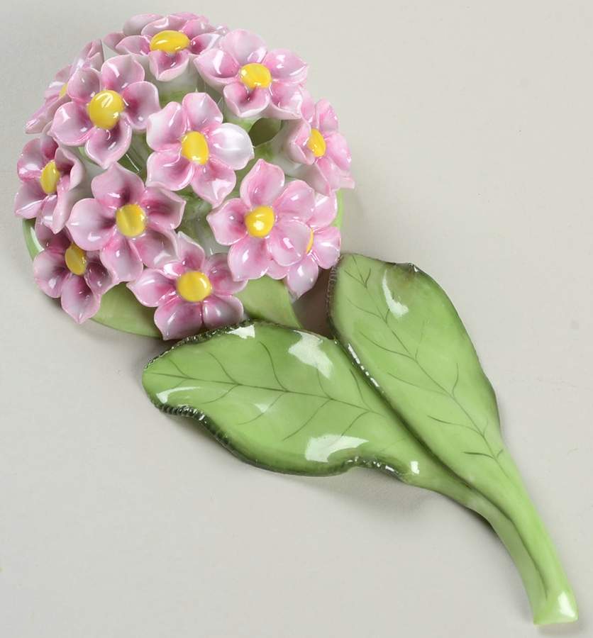 Floral-Plant Pink Flower-Signed Vecsey Tawa's - No Box by Herend-1