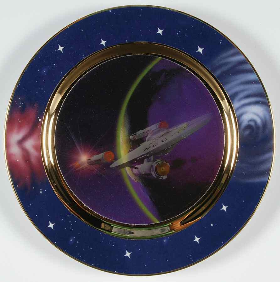 Star Trek-Ships In Motion Plate Warp Speed - With Box by Hamilton Collection-1