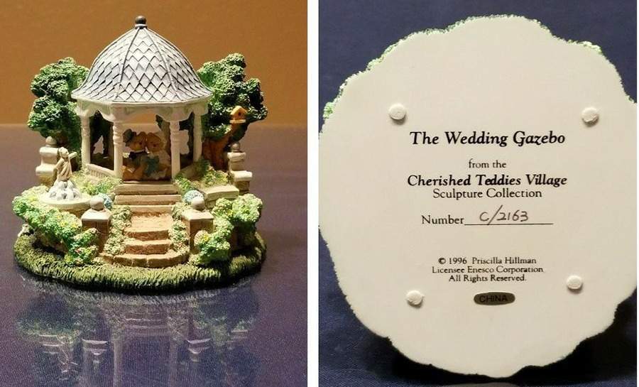 Cherished Teddies Village The Wedding Gazebo - No Box by Hamilton Collection-1