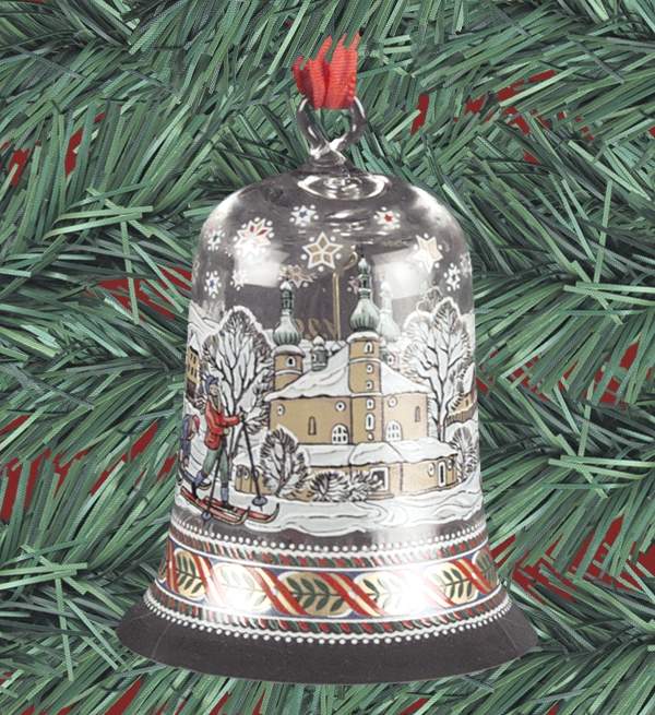 Annual Crystal Christmas Bell Oberpfalz - Boxed by Hutschenreuther-1