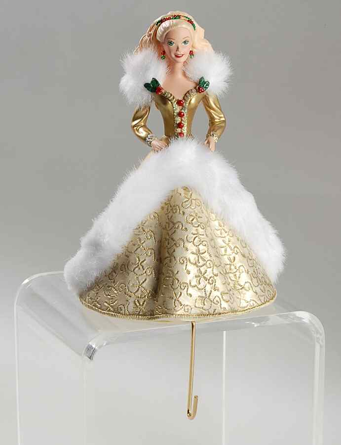 Happy Holidays Barbie Happy Holidays-Gold Stocking H - No Box by Hallmark Gold Crown-1