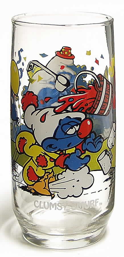 Smurfs Glass Series #2 Clumsy Smurf - No Box by Hardee's-1