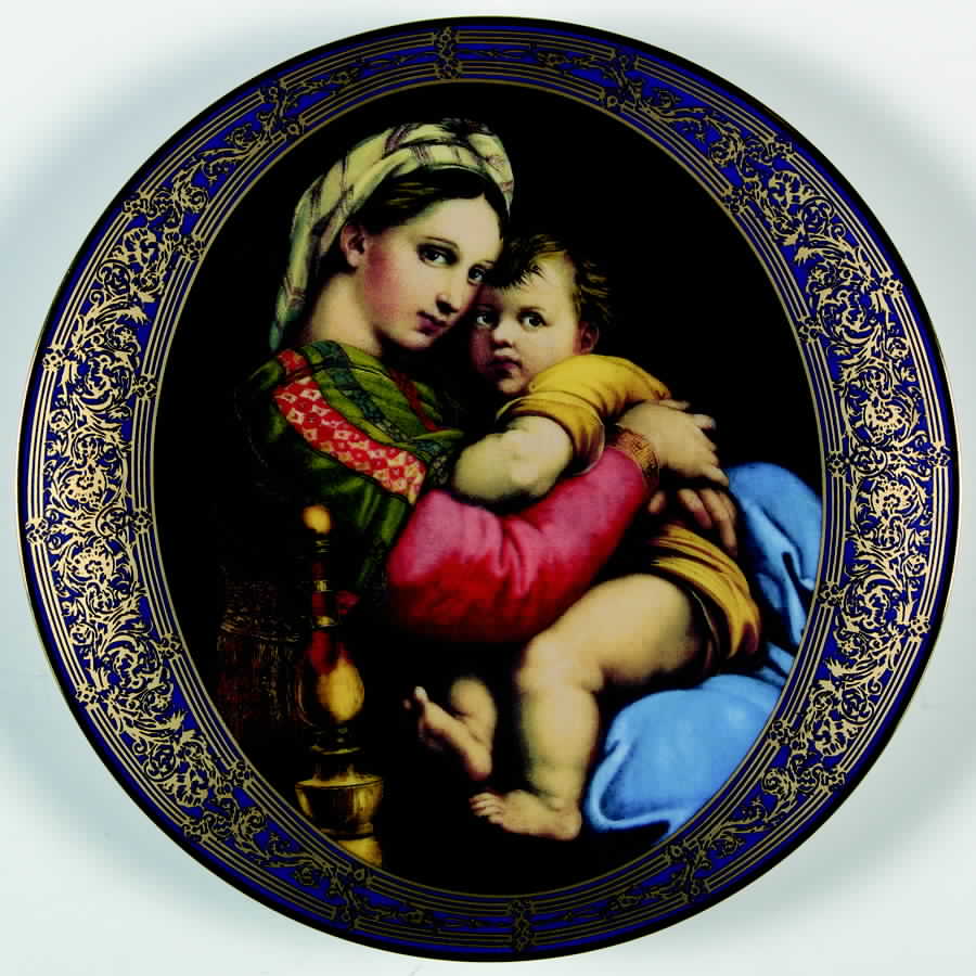 Madonna and Child-Plate Madonna Della Sedia - With Box by Hamilton Collection-1
