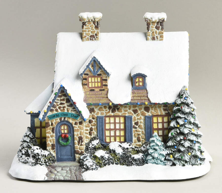 Thomas Kinkades Village Christmas Clock Shop - No Box by Hawthorne Village-1