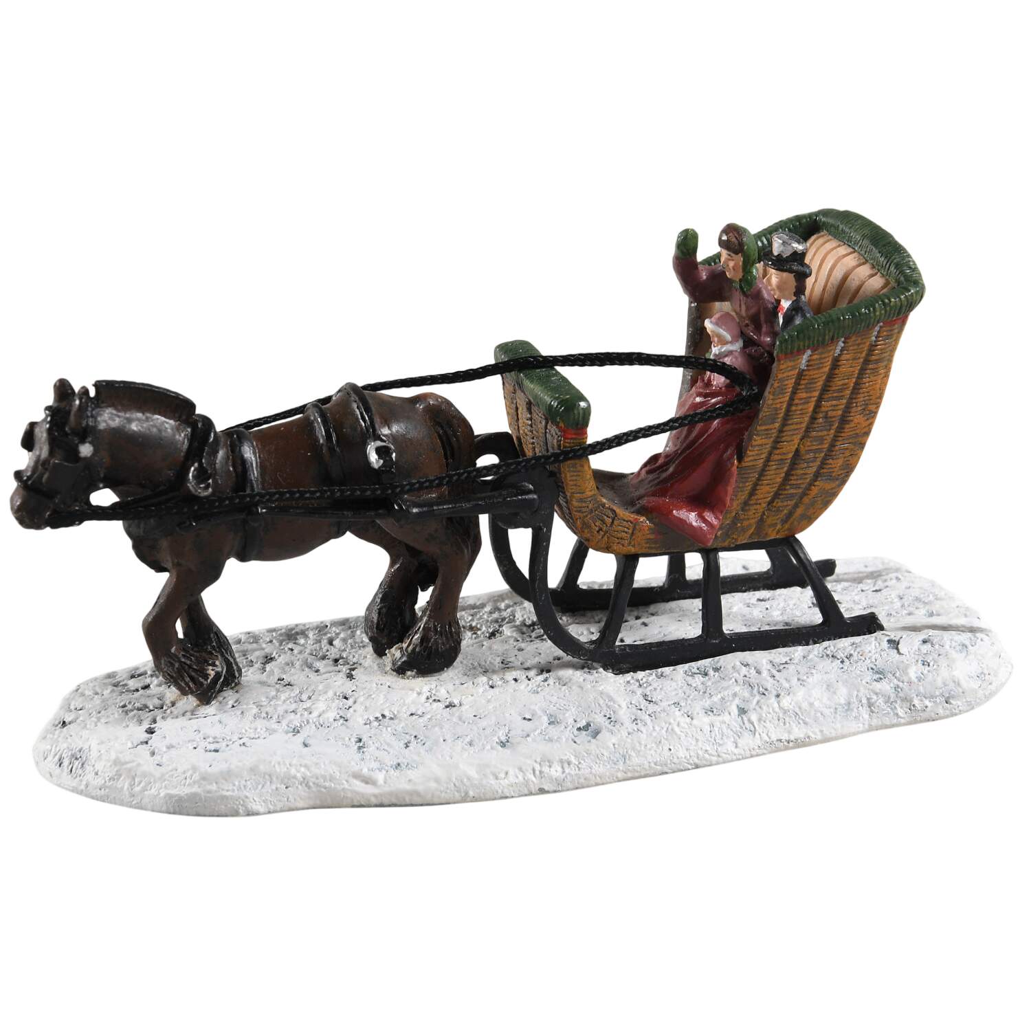 Thomas Kinkades Village Christmas Horse & Sleigh With Family - No Box by Hawthorne Village-1