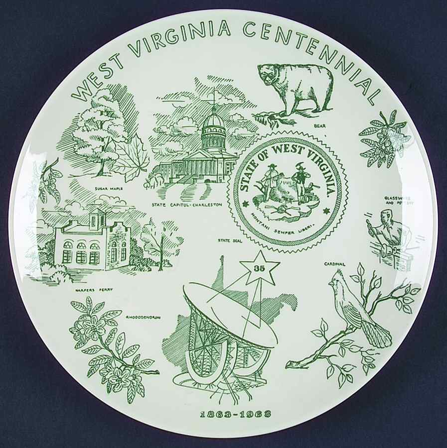 Homer Laughlin Plate West Virginia Cenntennial - No Box by Homer Laughlin -1