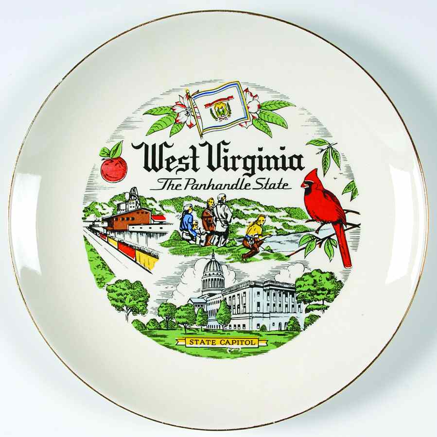 Homer Laughlin Plate West Va Panhandle State - No Box by Homer Laughlin -1
