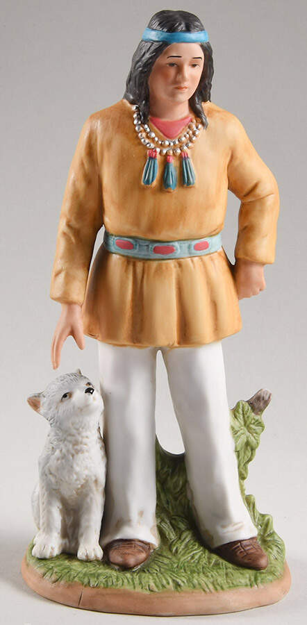 Homco Figurines Native American Man With Wolf - No Box by Homco-1