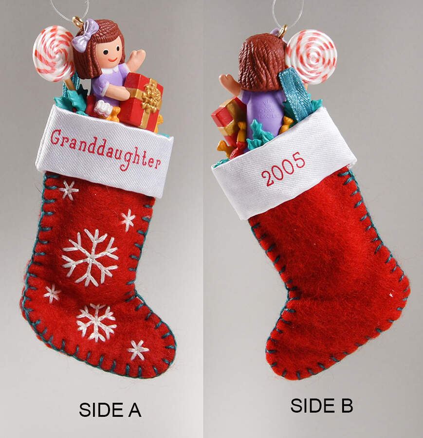 2005 Hallmark Christmas Ornaments Granddaughter Stocking - No Box by Hallmark Gold Crown-1