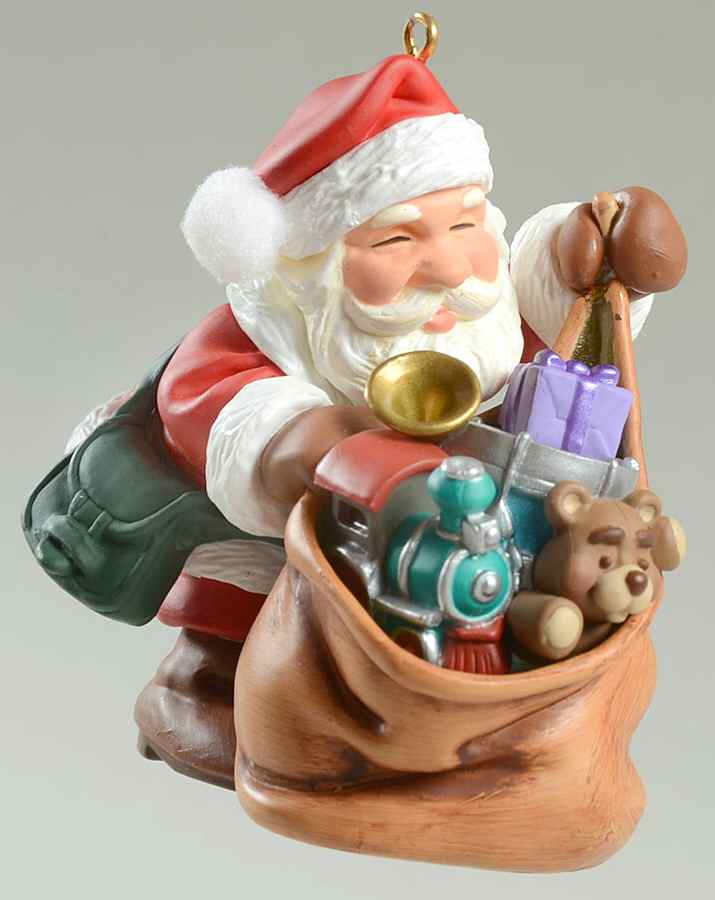 2005 Hallmark Christmas Ornaments Santa's Magic Sack-Dark Green - No Box by Hallmark Gold Crown-1