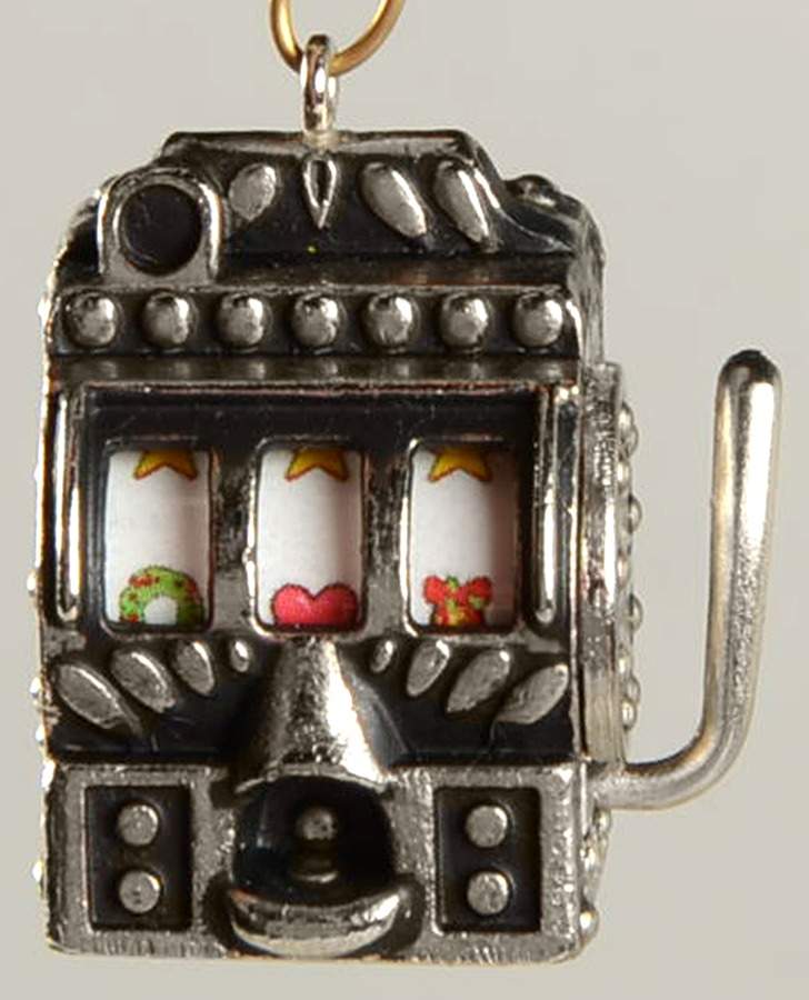 2005 Hallmark Christmas Ornaments Lucky Slot Machine-Miniature - Boxed by Hallmark Gold Crown-1